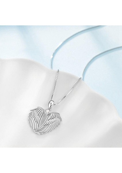Nefis Moda Gümüş Renk Kristal Melek Kanatları Kadın Takı Kolye (Yurt Dışından) modelleri