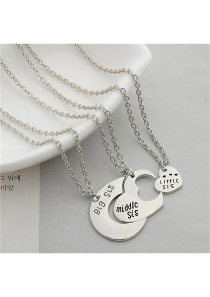 Üç Yapraklı Aşk Kalp Aile Takı Dikiş Aşk Seti Kolye (Yurt Dışından)