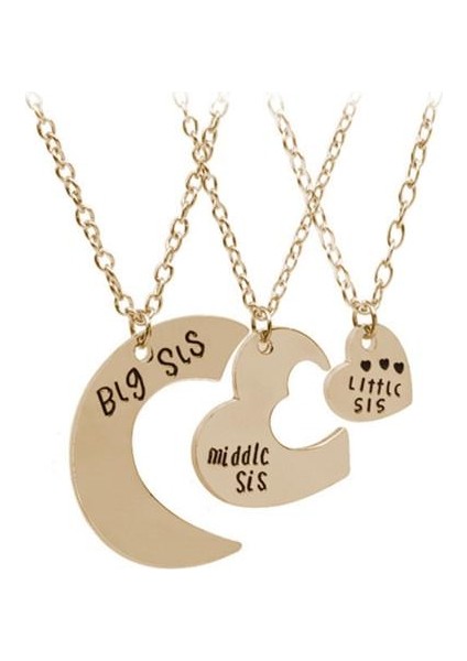 Üç Yapraklı Aşk Kalp Aile Takı Dikiş Aşk Seti Kolye (Yurt Dışından) modelleri