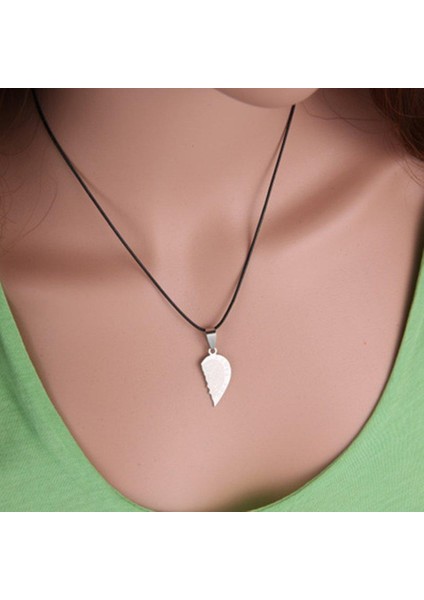 Paslanmaz Çelik Kalp Çift Sevgililer Günü Pendantnıne Kolye (Yurt Dışından)