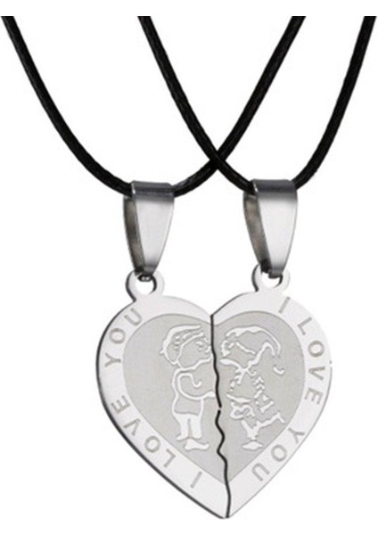Paslanmaz Çelik Kalp Çift Sevgililer Günü Pendantnıne Kolye (Yurt Dışından) fiyatları