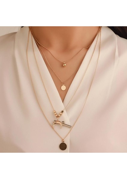 Lady Chic Püskül Bohem Dört Katlı Saçaklı Ucu Kolye (Yurt Dışından)