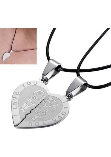 Paslanmaz Çelik Kalp Çift Sevgililer Günü Pendantnıne Kolye (Yurt Dışından) fırsatları