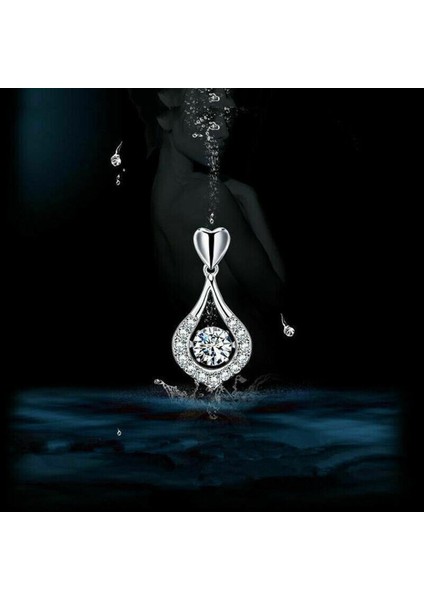 Lüks Pırıltı Kalp Waterdrop Taş Kadın Gümüş Kolye (Yurt Dışından) modelleri