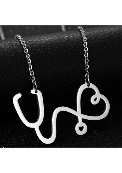 Şık Kadın Tıbbi Stetoskop Kalp Yaka Vücut Zincir Kolye (Yurt Dışından) fiyatları