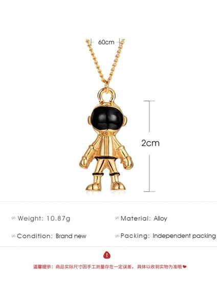 Unisex Klavikula Uzay Robotu Astronot Şık Kazak Zincir Takı Kolye (Yurt Dışından) modelleri