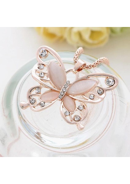 Moda Parlak Kelebek Şekli Içi Boş Alaşım Uzun Kazak I Kolye (Yurt Dışından)