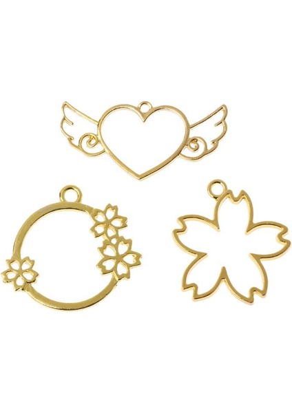 Çiçek Kalp Kanatları Boş Çerçeve Açık Çerçeve Ayarı Uv Reçine Takı Kolye (Yurt Dışından) fırsatları