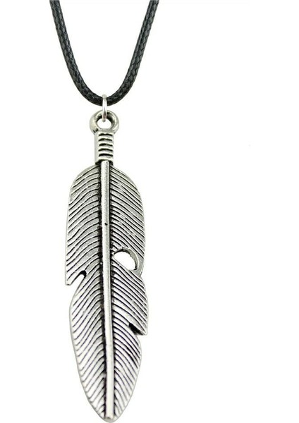 Wyısywg 1 Adet Deri Zincir Gerdanlık Yaka Erkek Moda Tüy 59X16MM Kolye (Yurt Dışından)