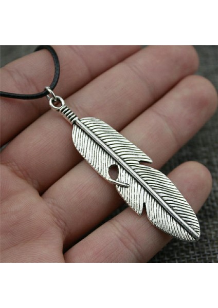 Wyısywg 1 Adet Deri Zincir Gerdanlık Yaka Erkek Moda Tüy 59X16MM Kolye (Yurt Dışından) modelleri