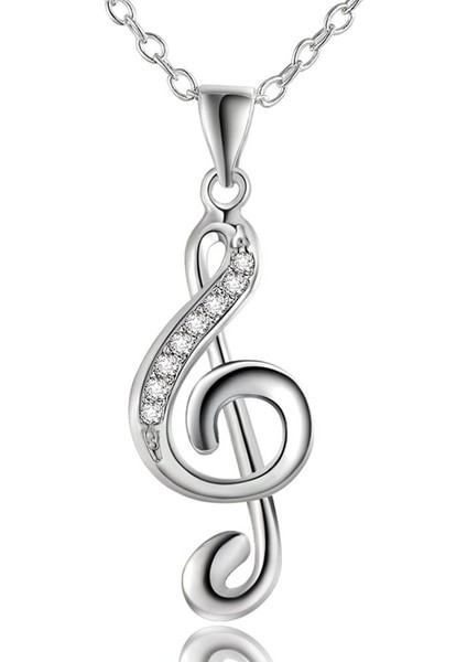 Takı Not Zarif Düğün Müzik Zinciri Kristal Süs Kolye (Yurt Dışından)