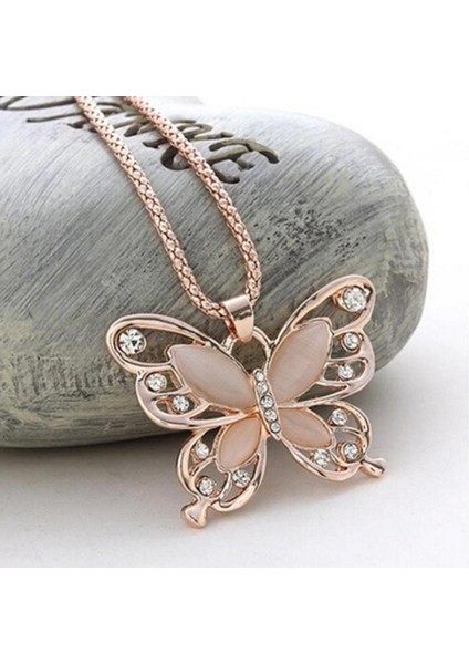 Moda Kadın Kelebek Şık Kazak Mizaç Kolye (Yurt Dışından)