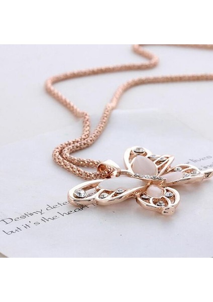 Moda Kadın Kelebek Şık Kazak Mizaç Kolye (Yurt Dışından) modelleri