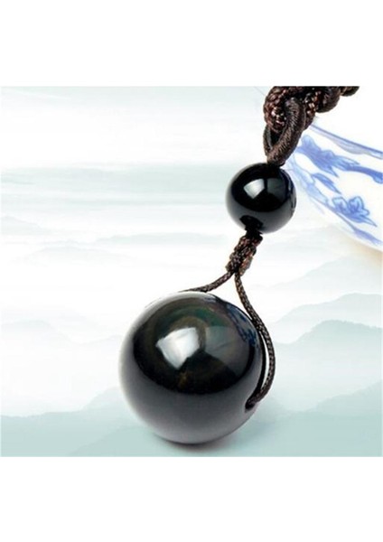 Unisex Doğal Obsidyen Transfer Boncuk Obsidyen Kolye (Yurt Dışından) modelleri