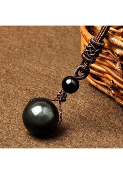 Unisex Doğal Obsidyen Transfer Boncuk Obsidyen Kolye (Yurt Dışından) fırsatları