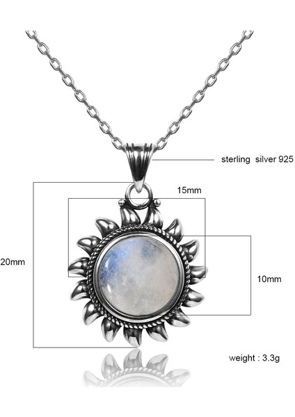 Doğal Aytaşı Takı Kadın Güneş Şekli Eski Moda Kadın Kolye (Yurt Dışından) modelleri