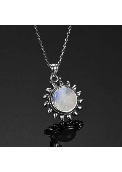 Doğal Aytaşı Takı Kadın Güneş Şekli Eski Moda Kadın Kolye (Yurt Dışından) indirimleri