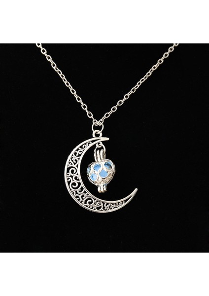 Karanlıkta Moda Aydınlık Glow Denizci Kalp Ay Takı Kadınlar Için Kolye (Yurt Dışından) fiyatları