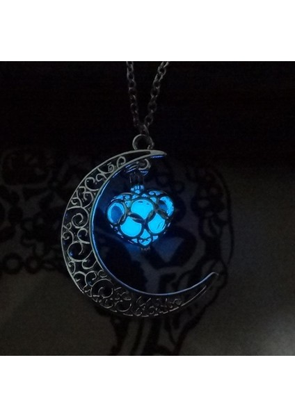 Karanlıkta Moda Aydınlık Glow Denizci Kalp Ay Takı Kadınlar Için Kolye (Yurt Dışından) modelleri