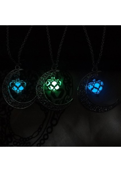 Karanlıkta Moda Aydınlık Glow Denizci Kalp Ay Takı Kadınlar Için Kolye (Yurt Dışından) fırsatları