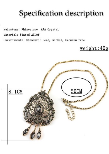 Sunspicems Boho Kristal Çiçek Gri Kadınlar Için Antik Altın Renk Etnik Düğün Vintage Takı Kolye (Yurt Dışından) fırsatları