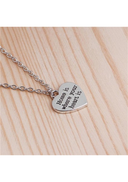 Moda Kadın Mektup Alıntı Ev Kalbinizin Isquot Olduğu Yerdir Kalp Şeklinde Neckl Kolye (Yurt Dışından) indirimleri