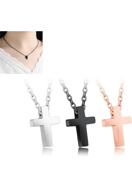 Basit Kadın Paslanmaz Çelik Zincir Çapraz Kadınlar Casual Takı Kolye (Yurt Dışından)