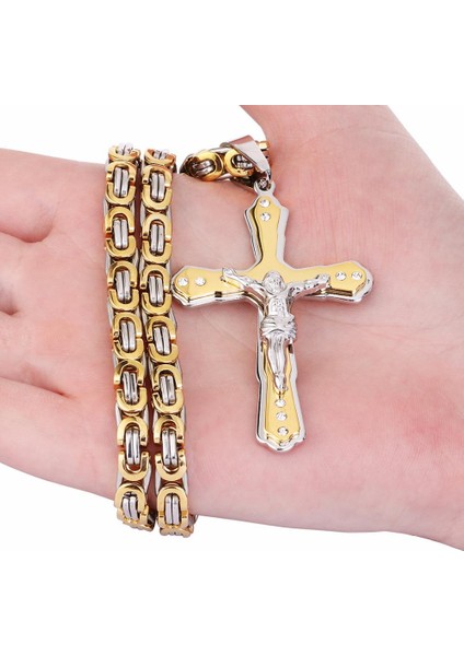 Ler Link Zinciri Moda Paslanmaz Çelik Christian Cross Kolye (Yurt Dışından) fırsatları