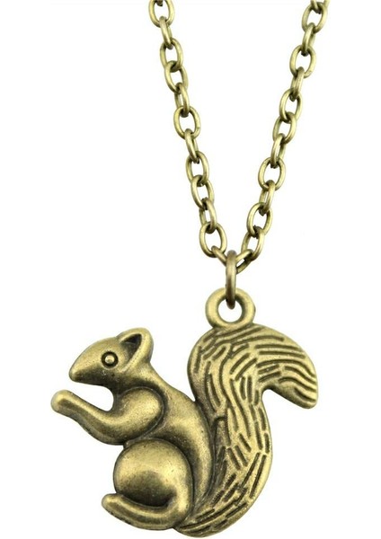 Wyısywg 1 Adet Metal Zincir Vintage El Yapımı Sincap 21X21MM Kolye (Yurt Dışından)