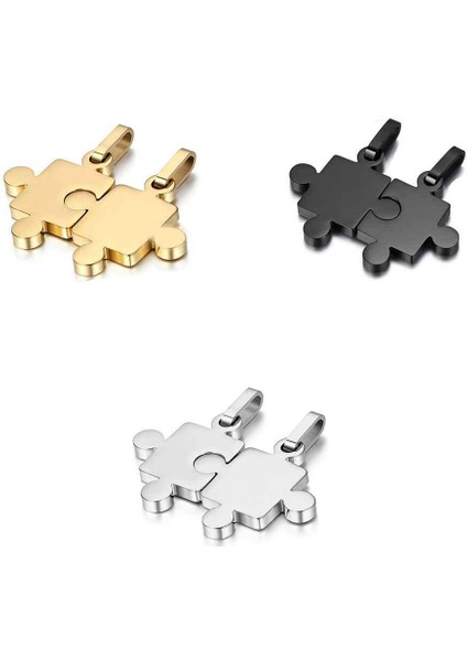 Sevgililer Yapboz Şekilli Titanyum Çelik Unisex Için Kolye (Yurt Dışından) modelleri