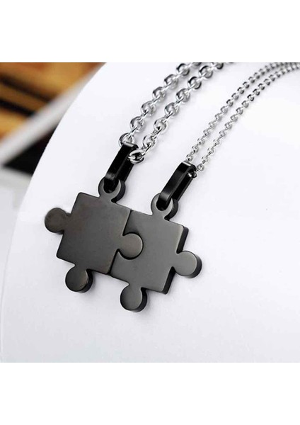 Sevgililer Yapboz Şekilli Titanyum Çelik Unisex Için Kolye (Yurt Dışından) indirimleri