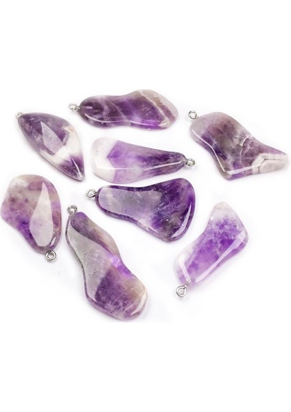 Düzensiz Ametist Charms Aşk Küpe Zanaat Takı Yapımı Için Romantik Kolye (Yurt Dışından)