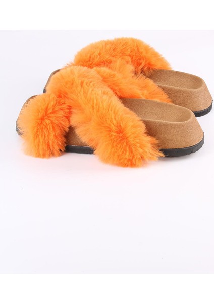 Kadın Günlük Çapraz Peluş Terlik TS1132