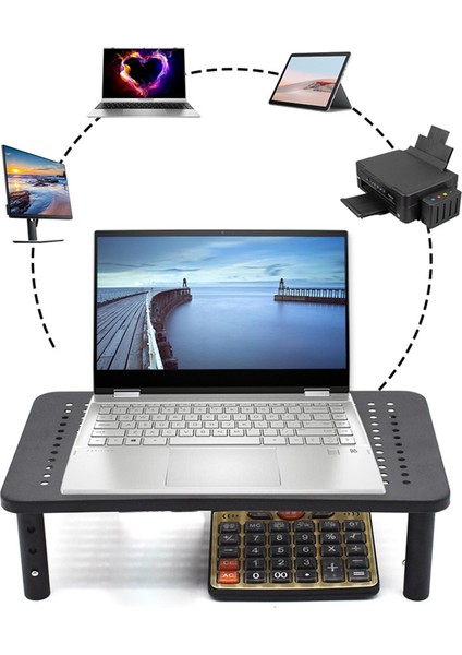 Mesh Platformu ile Monitör Stand Yükselticisi Ergonomi Metal 3 Yükseklik Ayarlanabilir (Yurt Dışından)