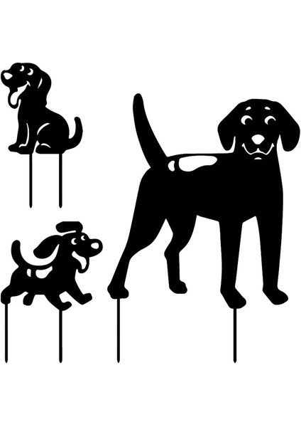 Köpek Siluetleri Çim Açık Kapalı Dekor Için Aksesuar Süsler (Yurt Dışından) fiyatları