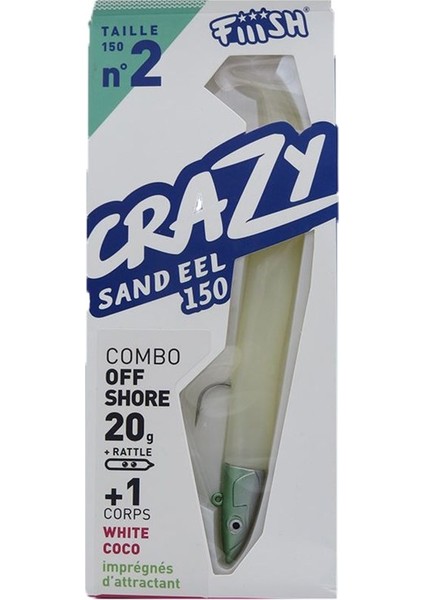 Crazy Sandeel CSE150 CSE512 Combo Off Shore 20 gr - White Coco