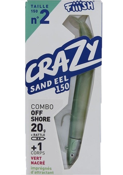 Crazy Sandeel CSE150 CSE219 Combo Off Shore 20 gr - Vert Nacre