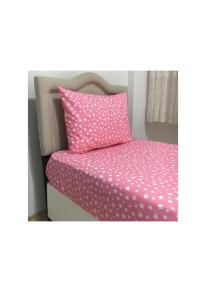 Tek Kişilik Ranforce Lastikli Çarşaf Takımı Şeker Pembe
