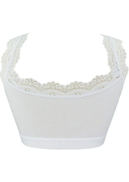 Kadın Pamuklu Dantelli Içi Pedli Toparlayıcı Toplayıcı Büyük Beden Ribana Kalın Askılı Sütyen fiyatları