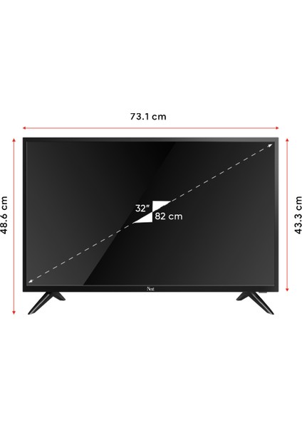 YE-32020 32" 81 Ekran Uydu Alıcılı HD Ready LED TV