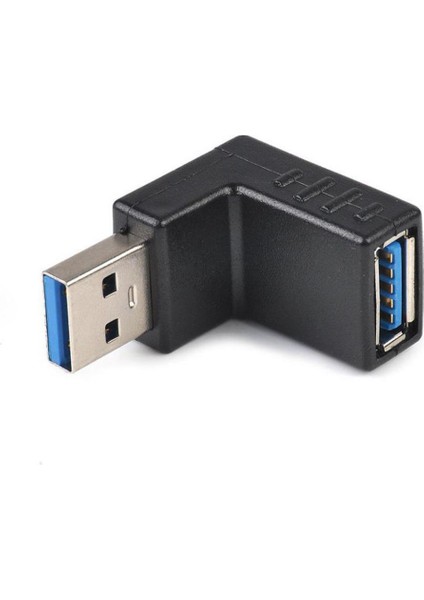 5 Parça USB Erkek - Kadın Uzatma Kablosu 90 Degree Dikap Adaptör (Yurt Dışından)