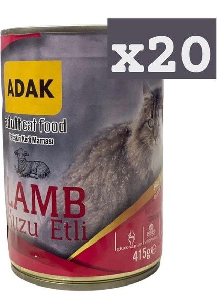 Kuzu Etli Yetişkin Kedi Konservesi 415 Gr. x 20