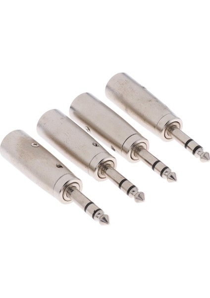 4 Paket Xlr Erkek Fişi 3 Pin ile 6.35 mm. Stereo Jak Fişi Mikrofon Adaptörü (Yurt Dışından)