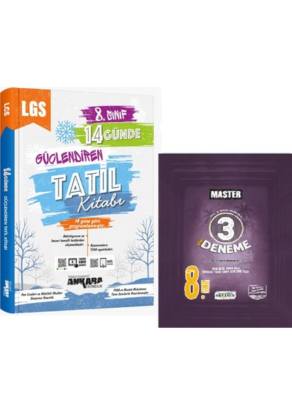 8.Sınıf LGS 14 Günde Güçlendiren Tatil Kitabı + Okyanus 3 Lü Paket Deneme