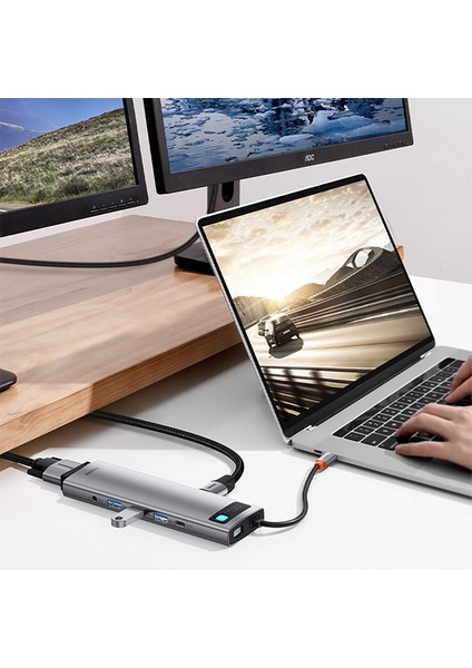 Baseus Metal Gleam Series 100W 11 In1 Type-C Hub Adaptör Çoklayıcı