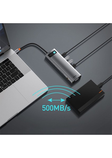 Baseus Metal Gleam Series 100W 11 In1 Type-C Hub Adaptör Çoklayıcı