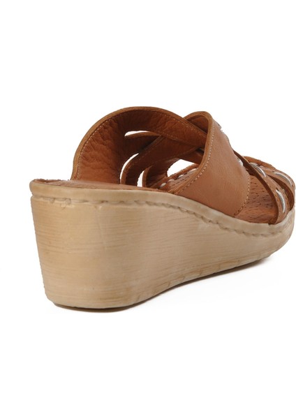 9227 Taba Hakiki Deri Dolgu Topuk Kadın Terlik fırsatları