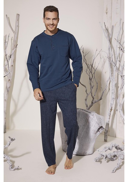 8027 Erkek Midi Yaka Pijama Takım