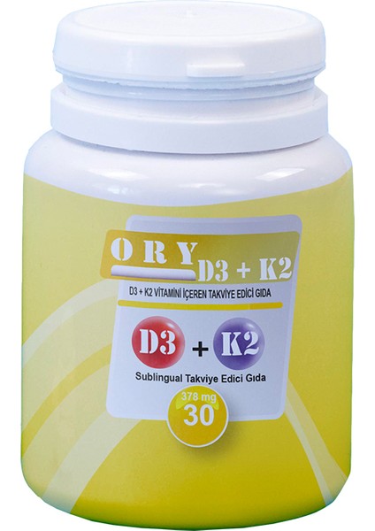D3 K2 Vitamini Dil Altı Takviye Edici Gıda 30 Tablet