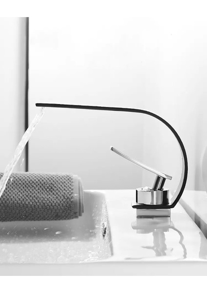 Mat Siyah Özel Seri Şelale Banyo Lavabo Bataryası Matte Black fiyatları